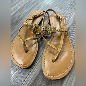 Tory Burch brown leather sandals, size 7.5